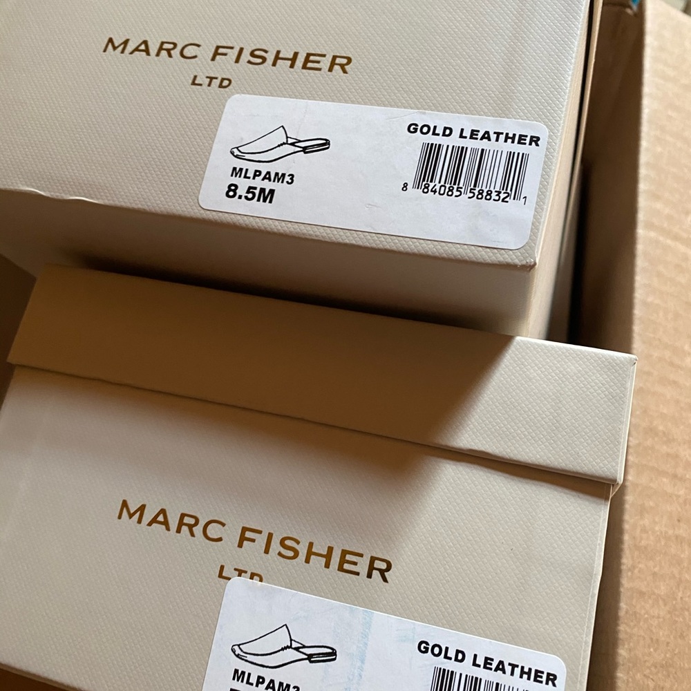 Marc Fisher | Pam Gold Leather Mule - Picture 9 of 9